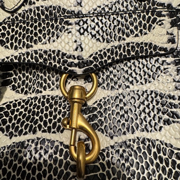 Rebecca Minkoff, Megan Mini Tote, Black White Snake - Picture 2 of 4